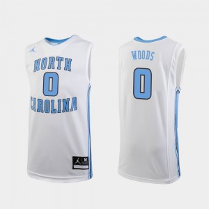 College Basketball White Seventh Woods UNC Jersey Kids #0 Replica 851229-583