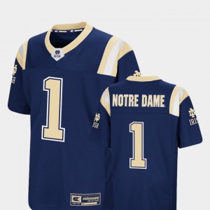 Youth(Kids) Foos-Ball Football Notre Dame Jersey Colosseum Navy #1 958917-917