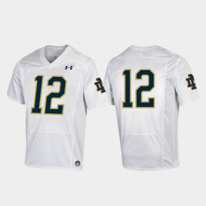 For Kids #12 White Football 2019 Notre Dame Jersey Replica 111360-975