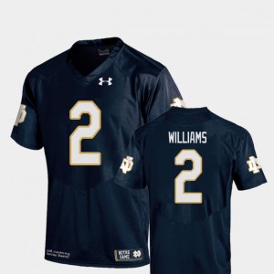 Dexter Williams Notre Dame Jersey Navy #2 Replica For Kids College Football 736028-253