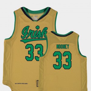 Replica For Kids #33 Gold John Mooney Notre Dame Jersey College Basketball Special Games 798915-413