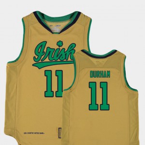 #11 Gold College Basketball Special Games Replica Juwan Durham Notre Dame Jersey For Kids 784048-815