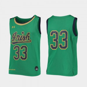 Replica #33 Kelly Green Notre Dame Jersey College Basketball Youth(Kids) 653070-559