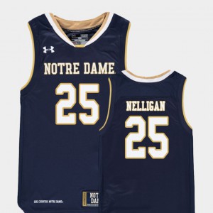 Replica College Basketball Kids Liam Nelligan Notre Dame Jersey #25 Navy 930235-250