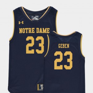 #23 Navy College Basketball Special Games For Kids Replica Martinas Geben Notre Dame Jersey 664067-494
