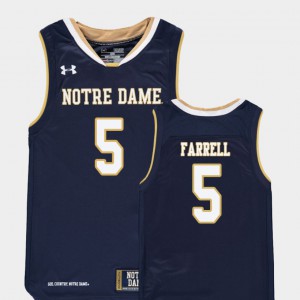 Replica Navy #5 Kids Matt Farrell Notre Dame Jersey College Basketball 525094-705