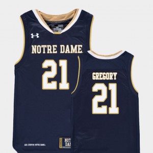 Navy Matt Gregory Notre Dame Jersey College Basketball For Kids #21 Replica 526499-679