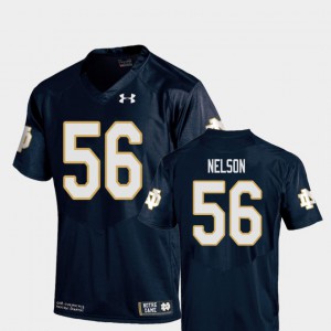 #56 Quenton Nelson Notre Dame Jersey College Football Navy Replica Youth 882501-785