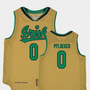 For Kids College Basketball Special Games Rex Pflueger Notre Dame Jersey Gold #0 Replica 442725-183