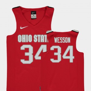 College Basketball Kaleb Wesson OSU Jersey For Kids #34 Replica Red 215023-896
