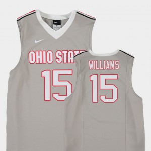For Kids Kam Williams OSU Jersey #15 College Basketball Gray Replica 756782-216
