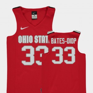 Replica College Basketball Red For Kids Keita Bates-Diop OSU Jersey #33 584968-857