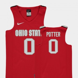 #0 Red Youth(Kids) College Basketball Micah Potter OSU Jersey Replica 653702-736