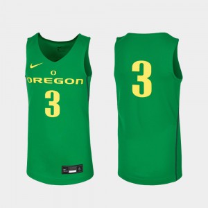 #3 Kelly Green Oregon Jersey College Basketball Replica Youth(Kids) 714540-354