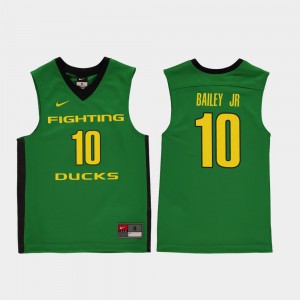 Green College Basketball Replica #10 Victor Bailey Jr. Oregon Jersey Kids 661901-961