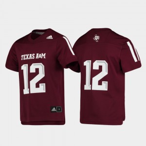 For Kids #12 Replica Football Texas A&M Jersey Maroon 213913-581