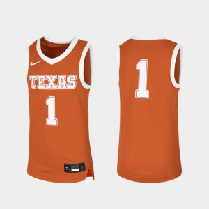 Basketball Youth(Kids) Replica #1 Texas Jersey Orange 631103-344