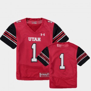 Youth College Football Utah Jersey Finished Replica Red #1 451967-397