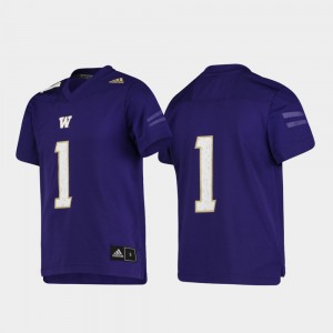 Kids Football Purple Replica #1 Washington Jersey 986287-312