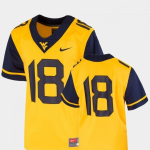 Gold Youth Team Replica College Football #18 WVU Jersey 120427-205